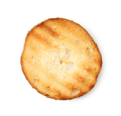 Half of grilled burger bun isolated on white, top view