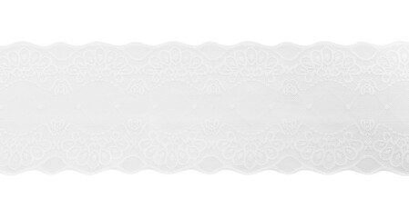 Beautiful lace isolated on white, top view
