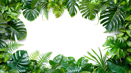 Green Leaf Nature Frame of tropical plan