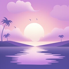 Beach sunset clipart painting the sky with vibrant colors