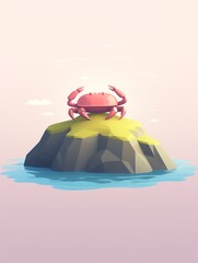 Crab clipart scuttling along the shoreline