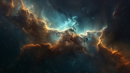 Nebulae and galaxies in outer space. Abstract Cosmos - obrazy, fototapety, plakaty