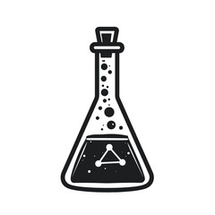 Simple laboratory flask glass beaker cartoon icon clip art drawing vector design