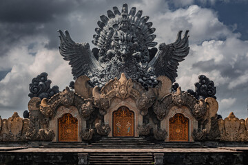 Majestic Balinese Hindu Traditional Temple with Intricate Stone Carvings in Bali