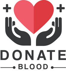 Donate blood concept with heart. Blood donation vector illustration. World blood donor 