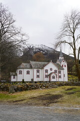 Fototapeta na wymiar Church at Oere in Batnfjorden, Norwayntain