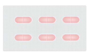 Pink tablet pills. vector illustration