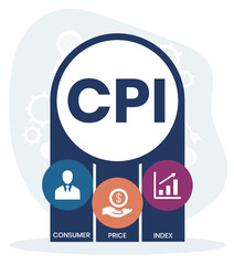 CPI : Consumer Price Index acronym. typography design illustration with line icons