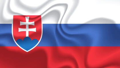 Slovakia national flag in the wind illustration image