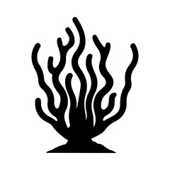 Illustration of sea Coral silhouette on isolated background