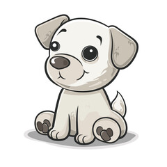 Cute cartoon toy dog puppy vector illustration