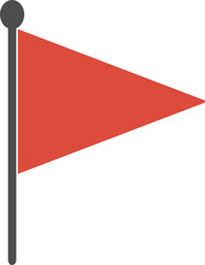 赤い三角旗のテキストフレームイラスト