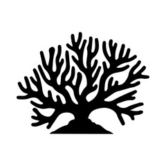 Fototapeta premium Illustration of sea Coral silhouette on isolated background