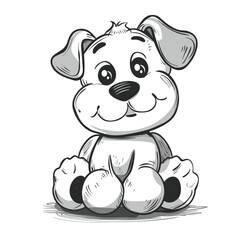 Obraz premium Cute cartoon toy dog puppy vector illustration