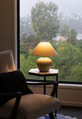 interior of a room in a rainy day