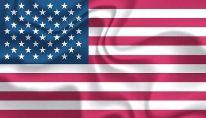 United States America national flag in the wind illustration image