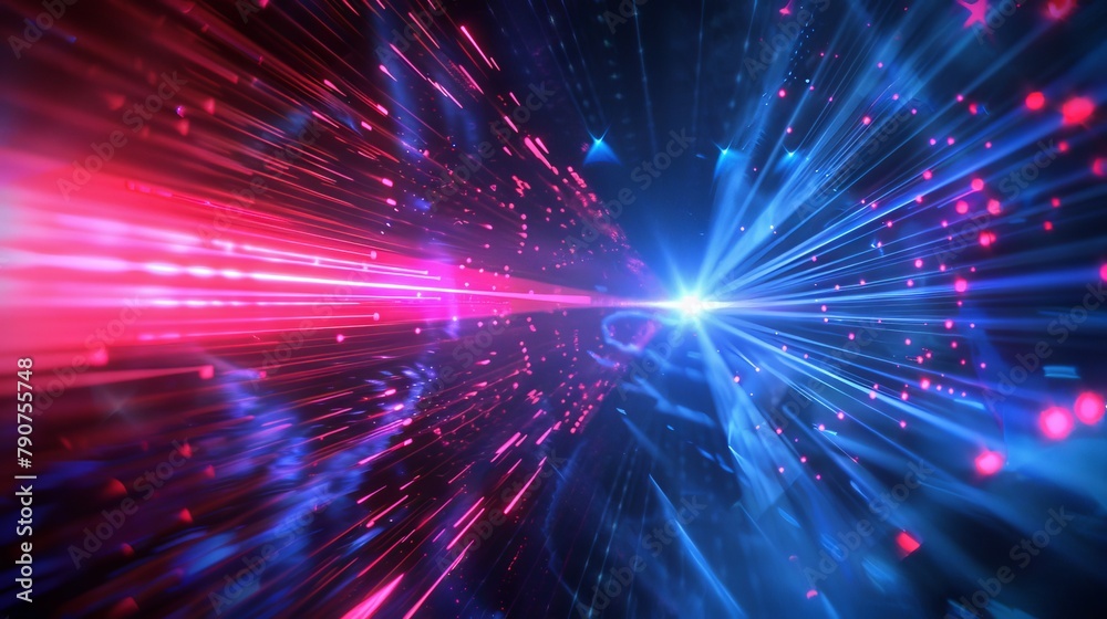 Poster abstract background with rays and bokeh effect