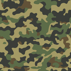 
Modern camouflage background, classic texture, vector seamless pattern