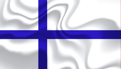 Naklejka premium Finland national flag in the wind illustration image