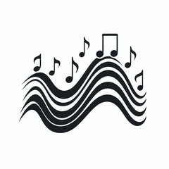 music wave  silhouette vector illustration 