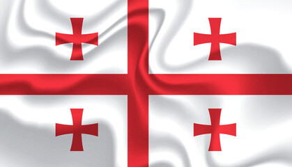 georgia national flag in the wind illustration image