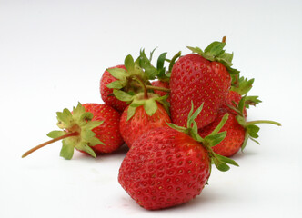 strawberries on white background