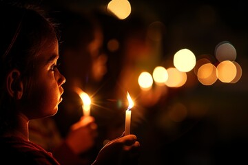 Group of little girl Holding Candles