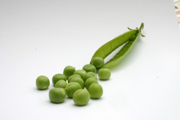 green peas isolated on white