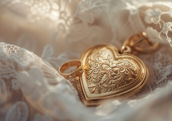 A_golden_heart-shaped_locket_and_wedding_rings2