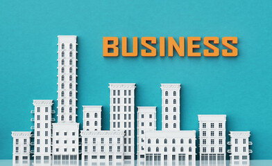 Business background with modern  office buildings, representing City and complex of finance and international companies.  - 790762154