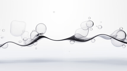 Minimalistic flow Liquid bubble, white plain background