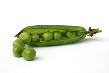 peas on a white background