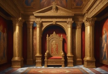Fototapeta na wymiar Oil painting an 8k highly detailed ancient throne (100)
