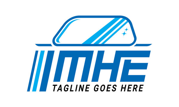 Initial letter MHE automotive windscreen repair logo