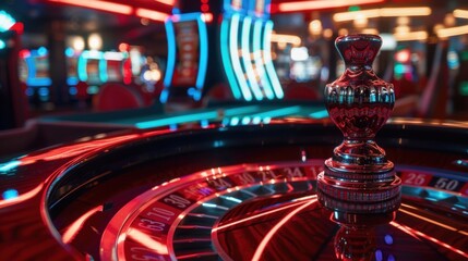 Roulette wheel in a casino