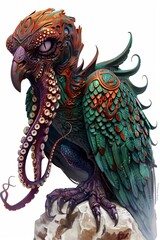 Octopus and falcon hybrid character