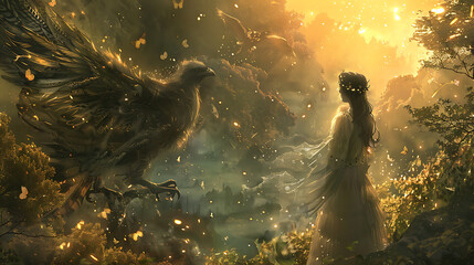 Fototapeta premium Mysterious art wallpaper, the beauty of Dhamma combined with the wonder that is beautiful and interesting to explore