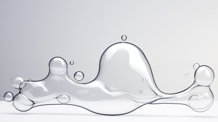 Minimalistic flow Liquid bubble, white plain background