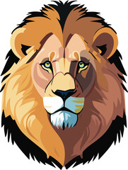 lion face frontal view vector illustration for graphic element