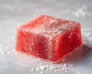 Frosty Raspberry Delight: Solo Gummy Cube Elegance