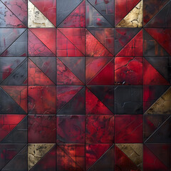 Modern Burgundy Texture Floor with Symmetrical Geometric Patterns