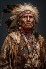 Native American Indian Riding White Horse