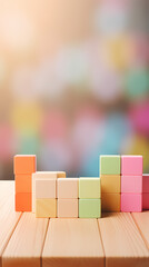 Colorful wooden cubes on table