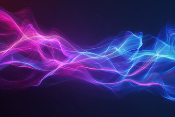 Obraz premium Blue and purple color light beams for digital technology background