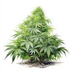 Cannabis plants on a white background