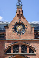 Facade of 19th century Market Hall in Dominican square, Gdansk, Poland