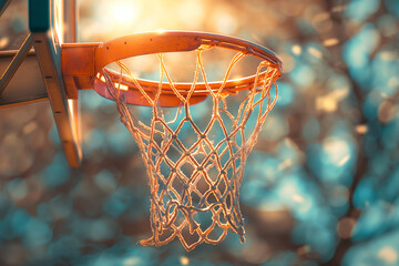 Fototapeta na wymiar Close up of Basketball hoop