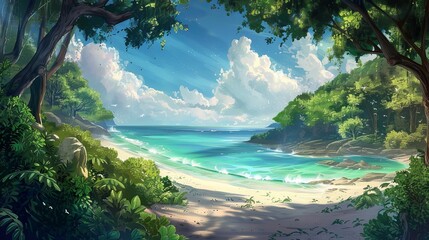 Nature scenes such as landscapes, forests, and beaches backgrounds 