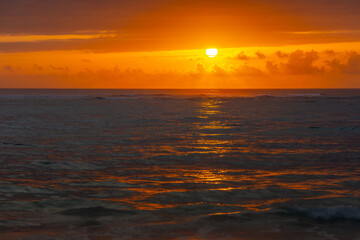 Superb sunrise on a pretty beach in Punta Cana in the Dominican Republic