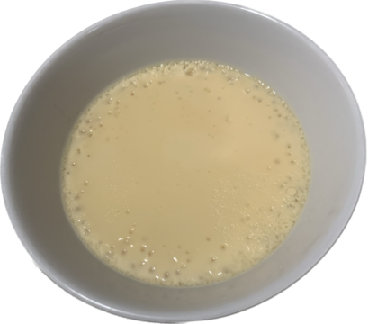 Thai style plaint steam eggs in a bowl on isolated white background